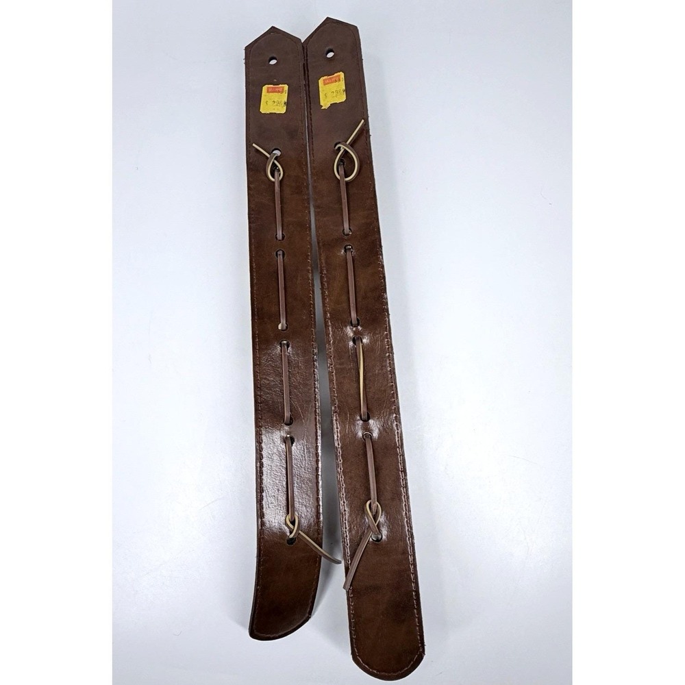Vintage Sleigh Bells Brown Leather Straps Gold Silver Jingle Bells 2pk - Picture 9 of 10